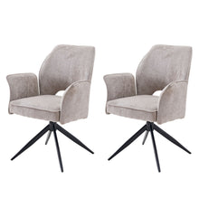 Load image into Gallery viewer, Dining Chair With Soft Cushion And 360° Rotation, Comfortable Armrest For Kitchen (Set of 2) - Gray
