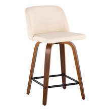 Load image into Gallery viewer, Toriano - Mid Century Modern Fixed Height Counter Stool With Swivel With Square Footrest (Set of 2)
