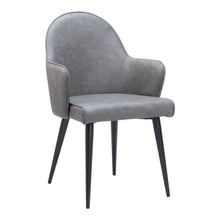 Load image into Gallery viewer, Upholstered In Faux Leather Dining Arm Chair - Gray / Brown
