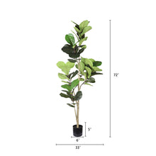 Load image into Gallery viewer, 6Ft Real Touch Fake Fiddle Leaf Fig Tree In Pot, Indoor Decor For Home - Green Leaves
