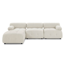 Load image into Gallery viewer, Modular Sectional Sofa, Button Tufted Designed and DIY Combination,L Shaped Couch with Reversible Ottoman, Beige Velvet
