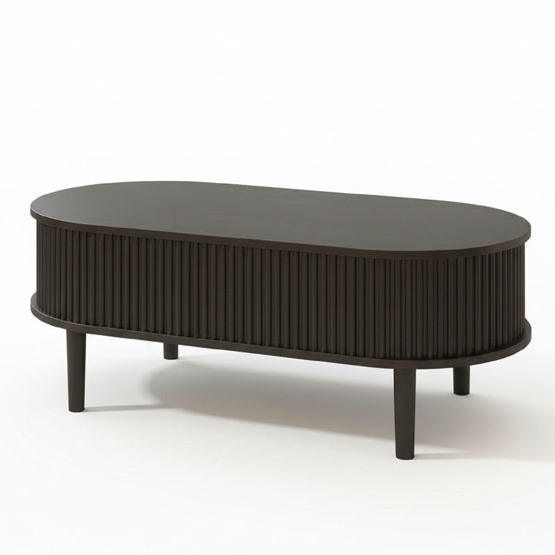 Wood Oval Lift Top Coffee Table - Black