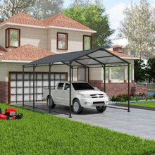 Load image into Gallery viewer, Metal Carport 10 5Ft Heavy Duty With Galvanized Steel Roof Metal Garage Canopy With Galvanized Steel Roof &amp; Frame Car Tent Outdoor Storage Shed - Gray
