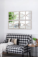 Load image into Gallery viewer, Rectangular Wooden Wall Mirror With Antique Frame, Vertical Or Horizontal Home Decor For Living Room (Set of 2)
