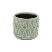 Load image into Gallery viewer, Geometric Round Pot Planter (487478) - Green
