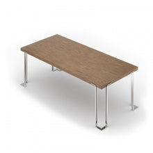 Load image into Gallery viewer, Wood Stainless Steel Dining Table - Brown / Silver
