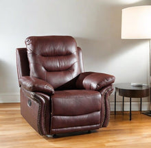 Load image into Gallery viewer, Leather Match Recliner - Burgundy
