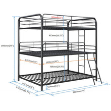 Load image into Gallery viewer, Furniture   Triple Bunk Bed, FULL/FULL/FULL, black
