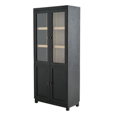 Load image into Gallery viewer, Style Tall Display Cabinet With Glass Doors For Collectibles - Black
