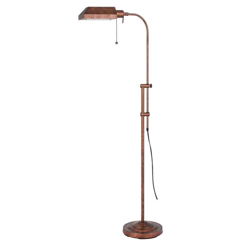 Adjustable Traditional Shaped Floor Lamp With Rust Square Shade - Rust