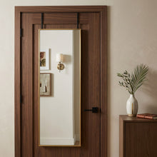 Load image into Gallery viewer, Aluminum Over The Door Framed Cheval Mirror - Gold
