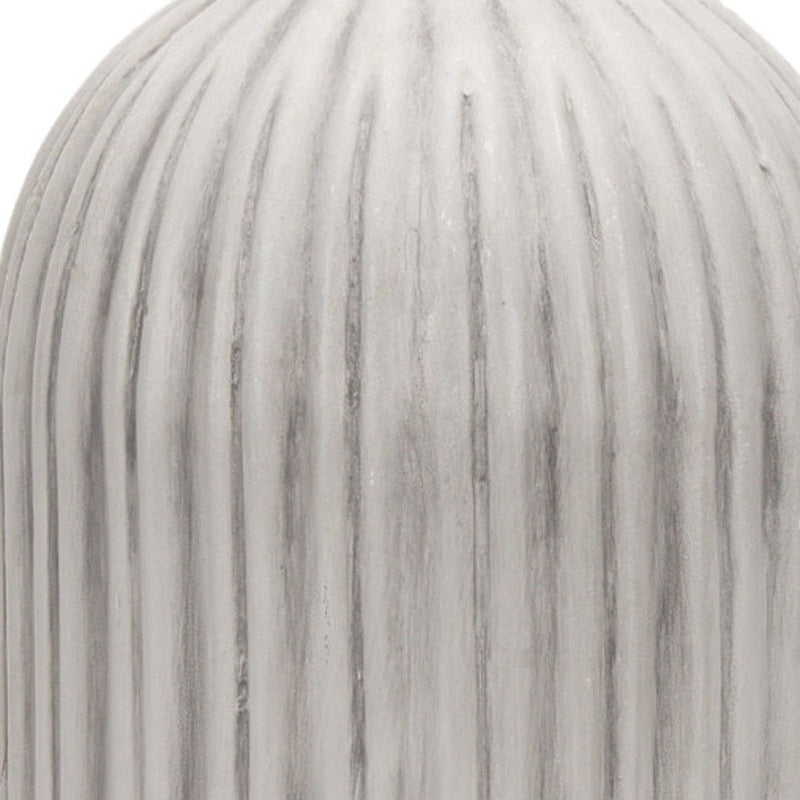 Striped Cylinder Floor Vase (608582) - Gray / White