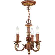Load image into Gallery viewer, 13" Three Light Metal Dimmable Chandelier With Shades - Bronze
