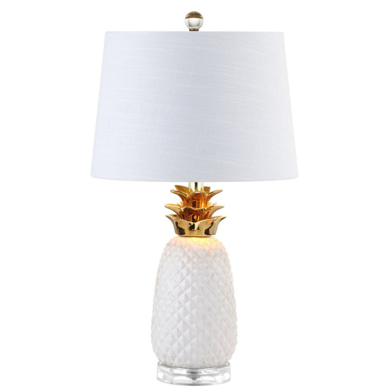 23" Novelty Table Lamp LED With Drum Shade - White