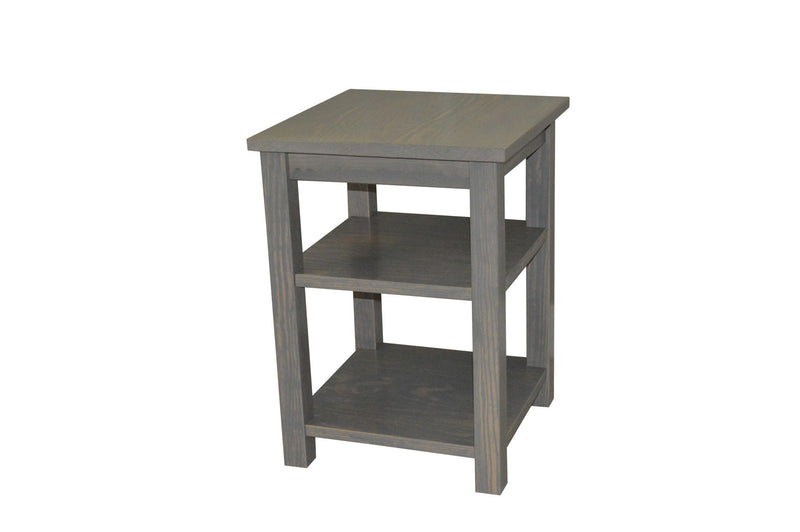 28" Solid Wood Nightstand - Gray