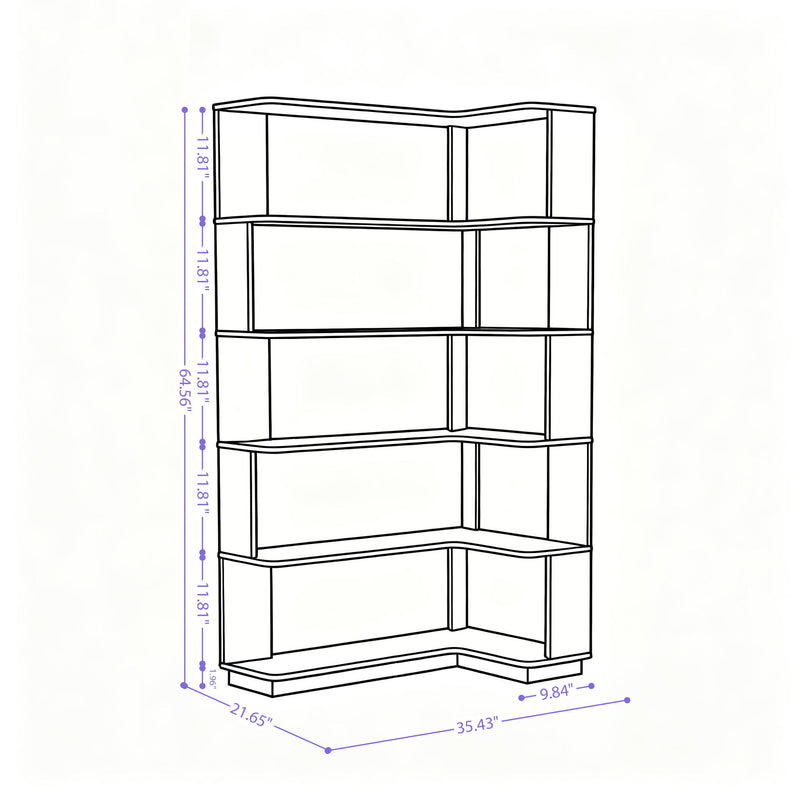 L-Shaped Corner Bookshelf