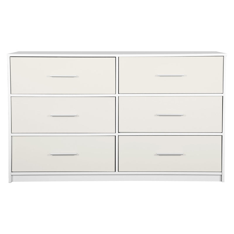 Wood Six Drawer Dresser (726098) - White