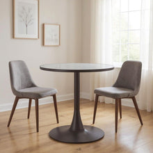 Load image into Gallery viewer, 24" Wood And Steel Pedestal Base Round Top Dining Table - Bronze / Gray
