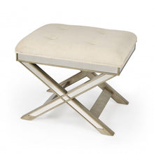 Load image into Gallery viewer, Polyester Blend Ottoman - Brown / Ivory
