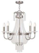 Load image into Gallery viewer, 27" Five Light Dimmable Chandelier With Shades - Nickel
