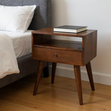 Load image into Gallery viewer, 22" One Drawer Solid Wood Nightstand - Chestnut
