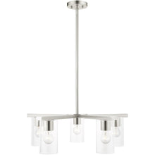 Load image into Gallery viewer, 17" Five Light Dimmable Chandelier With Shades - Nickel
