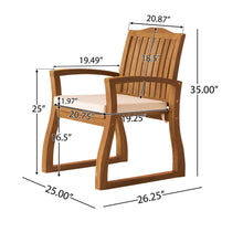 Load image into Gallery viewer, Della - Wood Armchair (Set of 2) Outdoor Dining Chairs - Cream
