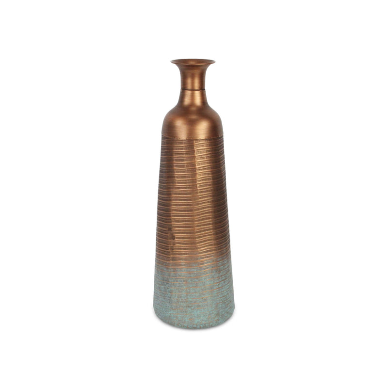 Abstract Tapered Table Vase - Copper / Teal