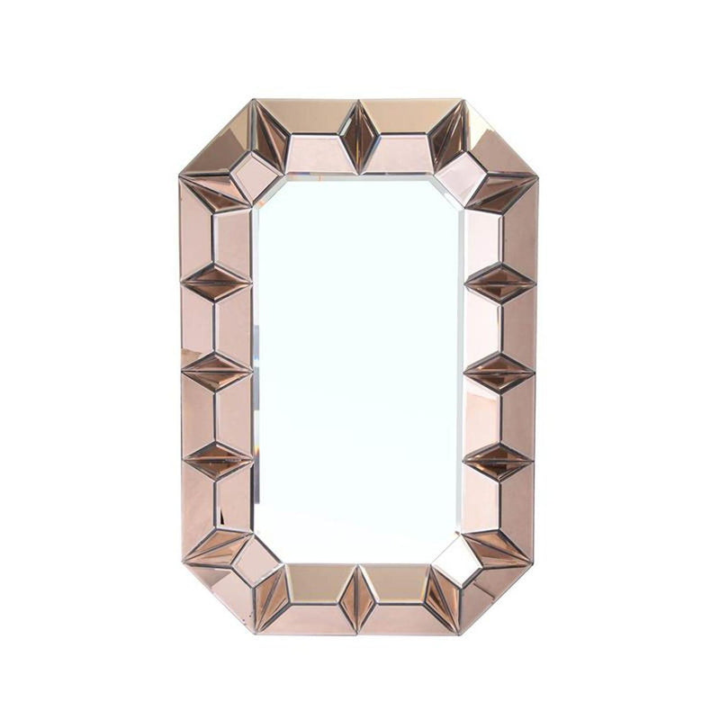 35" Rose Glass Framed Accent Mirror - Gold