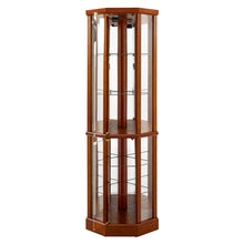 Load image into Gallery viewer, 6 Shelf Lighted Corner Curio Cabinet With Adjustable Tempered Glass Shelves And Mirror Back (E26 Light Bulb Not Included)
