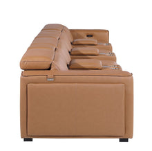Load image into Gallery viewer, Top Grain Leather Reclining Metal USB Sofa (720422) - Chestnut
