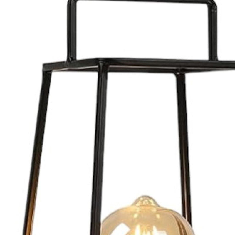 Geometric Novelty Lantern With Novelty Shade - Black