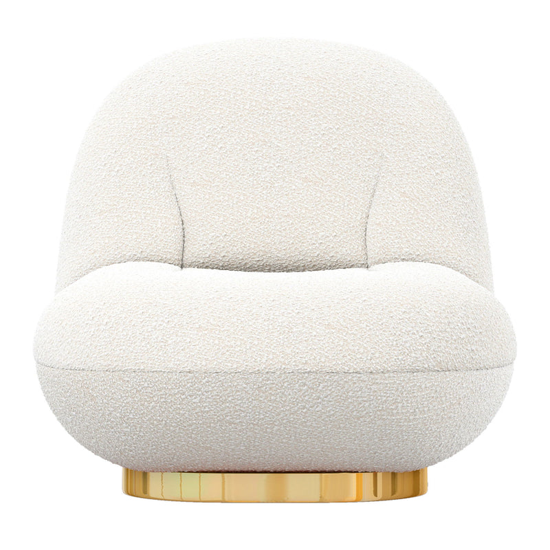 Boucle Accent Chair - White And Gold