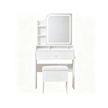 Load image into Gallery viewer, Smart LED Mirror Vanity Set With Storage For Bedrooms - Cream White
