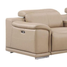 Load image into Gallery viewer, Leather Modular L Shaped 7 Piece Corner Sectional With Console - Beige
