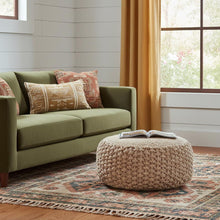 Load image into Gallery viewer, Jute Round Ottoman - Tan
