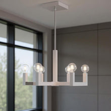 Load image into Gallery viewer, 20" Six Light Dimmable Chandelier With Shades - Silver
