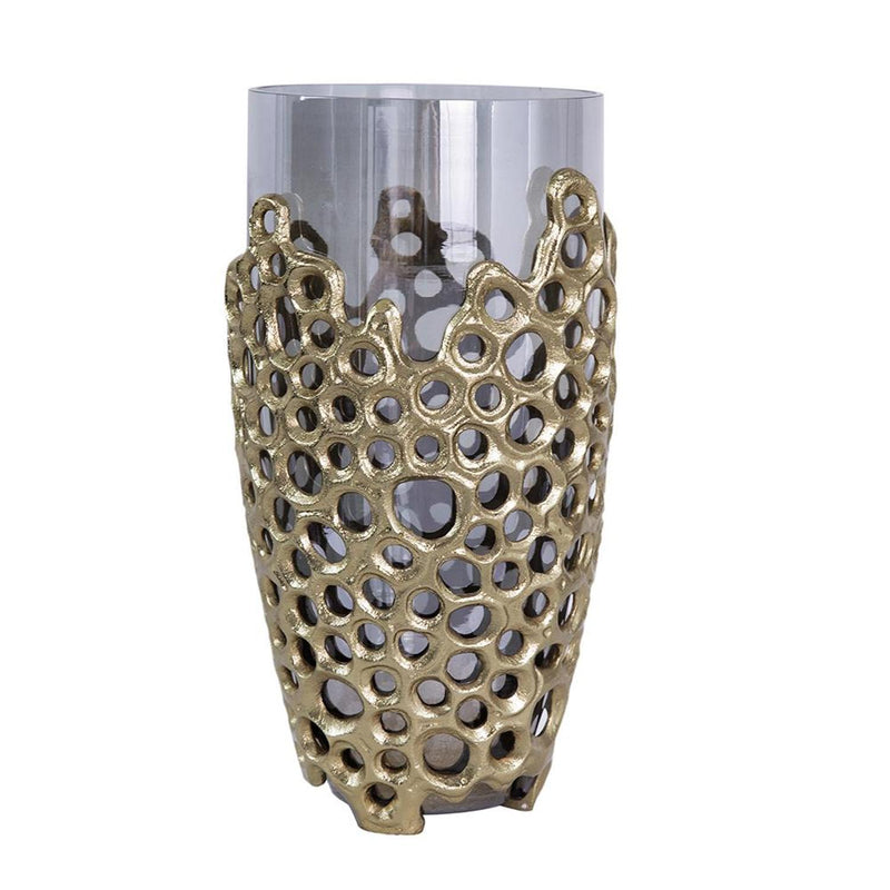 Cylinder Table Vase - Black / Gold