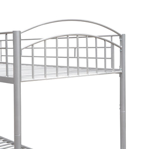 Twin Over Twin Metal Bunk Bed,Divided into Two Beds(Silver){OLD SKU:MF280424AAN}