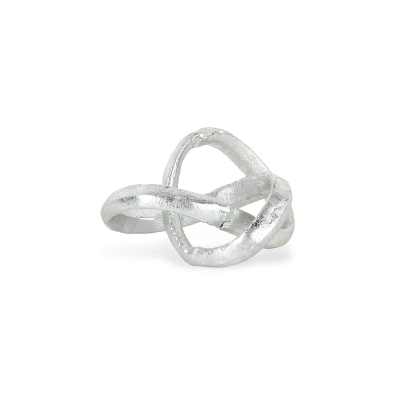Modern Abstract Infinity Knot Tabletop Sculpture - Silver