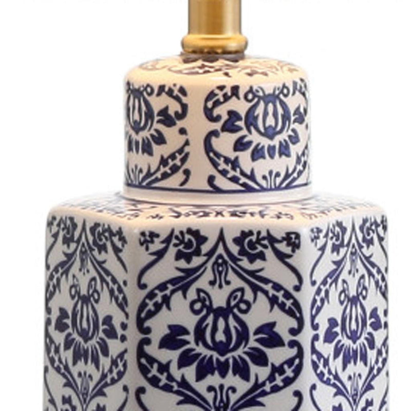 24" Table Lamp With Drum Shade - Blue