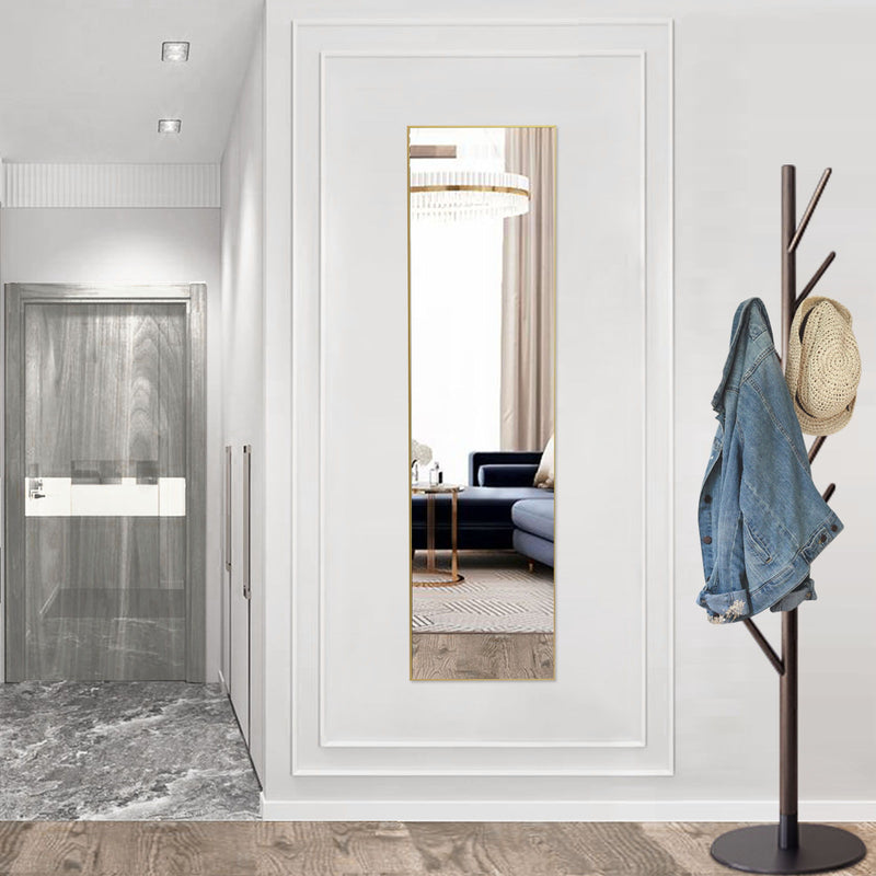 59" Aluminum Arch Freestanding Framed Standing Mirror - Gold