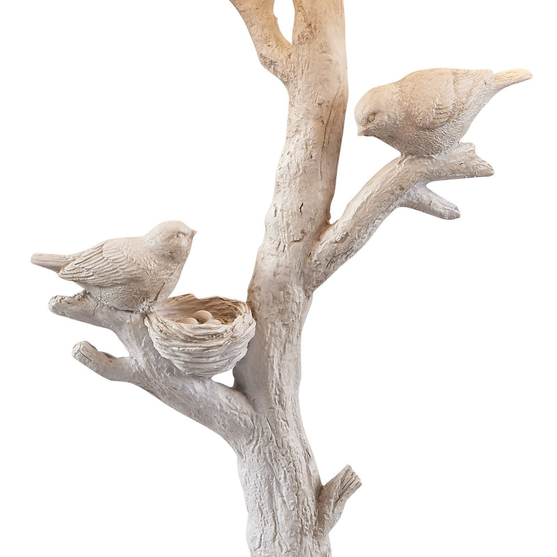 Birds In A Tree Table Lamp With White Drum Shade - White
