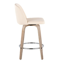 Load image into Gallery viewer, Toriano - Modern Design Fixed Height Counter Stool With Swivel With Round Footrest (Set of 2)
