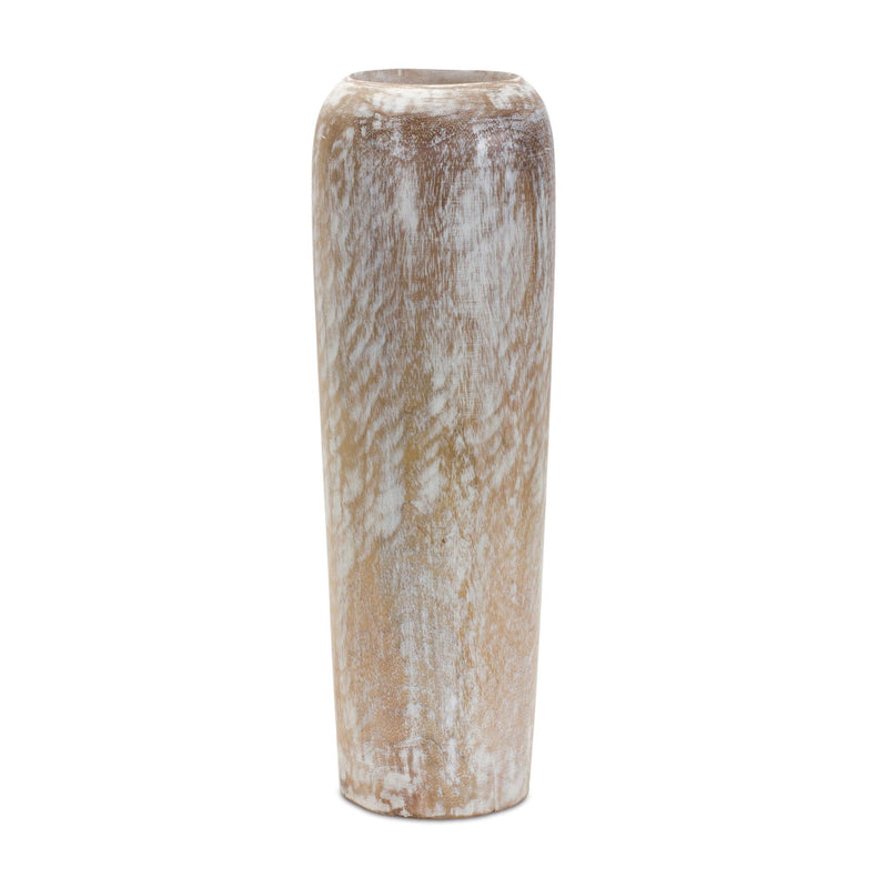 Cylinder Floor Vase - Brown / White