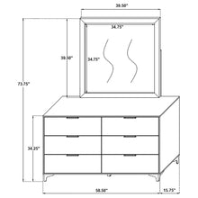 Load image into Gallery viewer, James - 6 Drawer Dresser With Mirror - White
