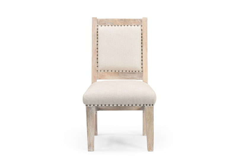 Side Chair - Beige And White