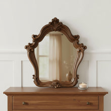 Load image into Gallery viewer, 47" Crowned Top Solid Framed Mounted Dresser Mirror - Brown
