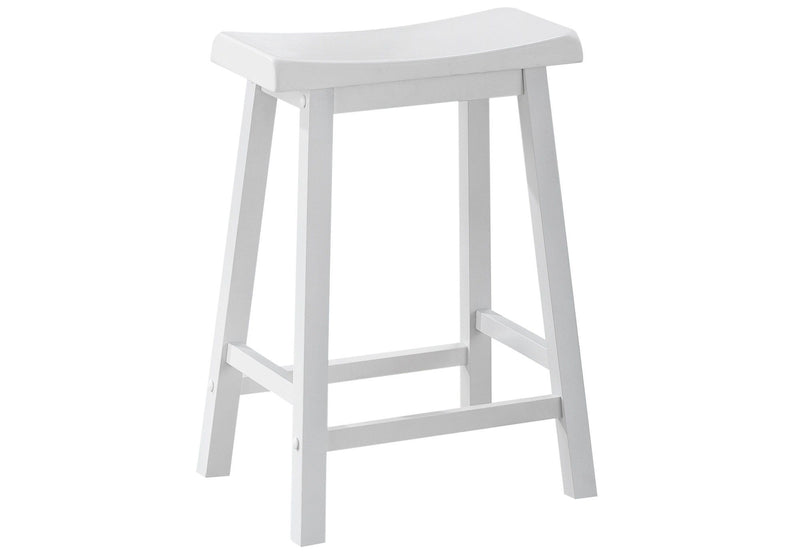 48" Solid Wood Backless Bar Chairs (Set of 2) - White