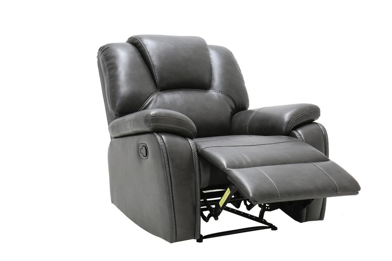 Leather Match Manual Gliding Recliner (329706) - Gray